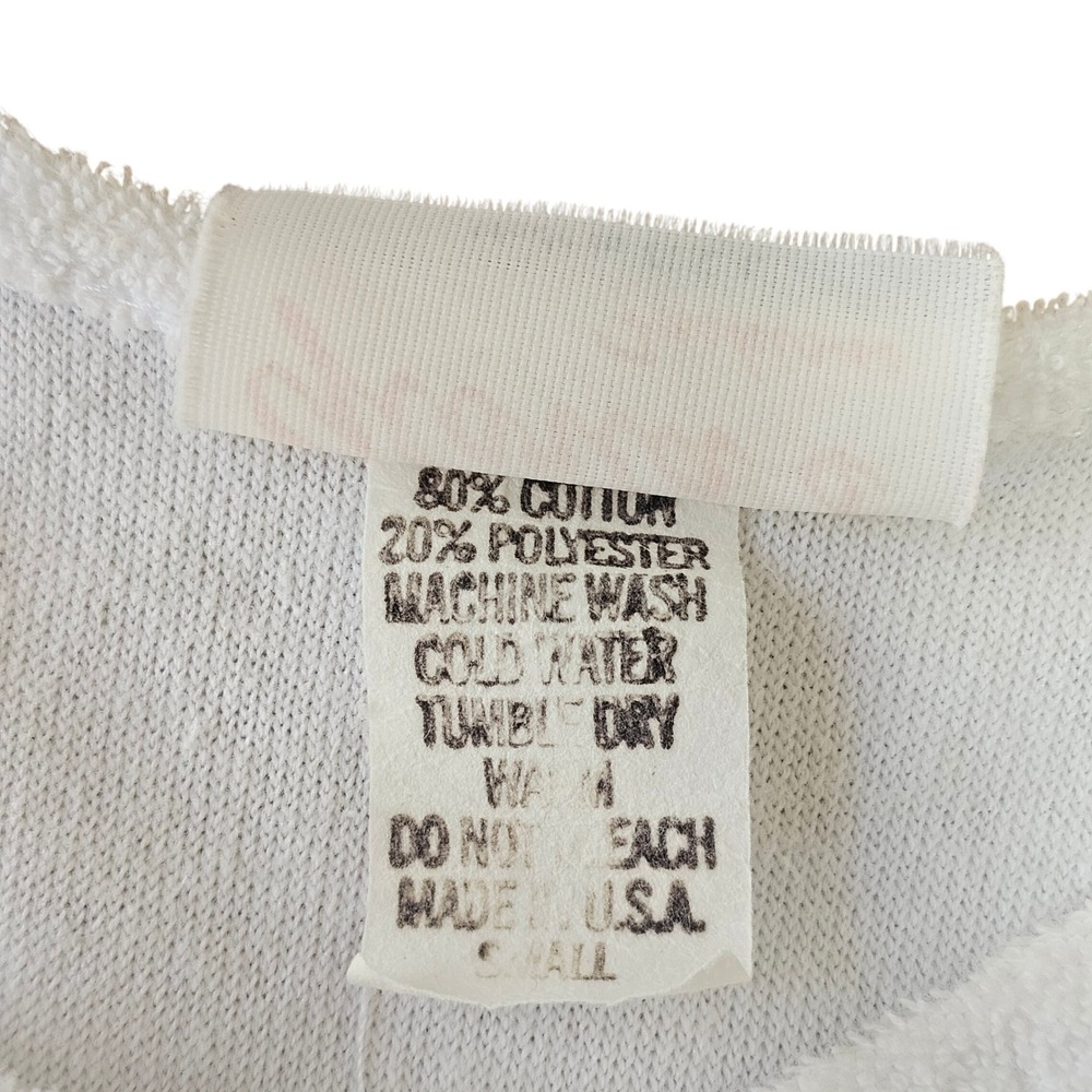 Vintage Gloria's Fashions Terry Cloth Robe Womens Small White Pastel Buttons - Picture 5 of 8